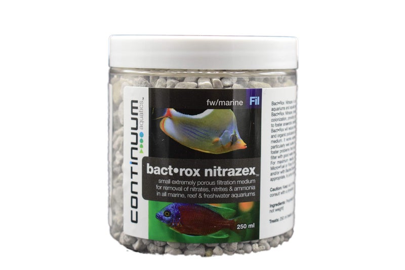 Continuum Aquatics Bact Rox Nitrazex â€“ Small Porous Filtration Media to Remove Nitrates, Nitrite, and Ammonia in Reefs, Marine Saltwater and Freshwater Aquariums, 250-ml - Image 1